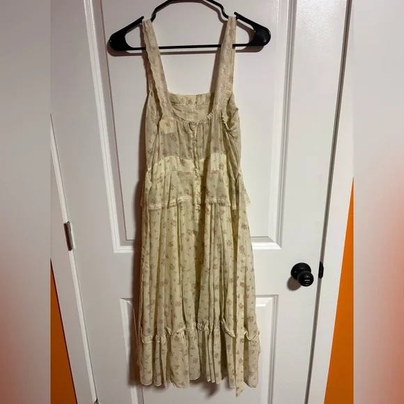 Vintage 70’s Cream Floral Gunne Sax Prairie Dress - Picture 5 of 8